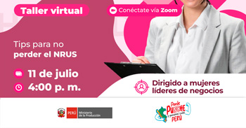 Taller  online "Consideraciones para no perder el NRUS" de PRODUCE