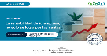  Webinar online "La rentabilidad de tu empresa no solo se logra por las ventas" 