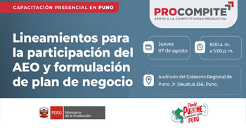 Capacitación presencial "Lineamientos para la participación del AEO y formulación de plan de negocio"