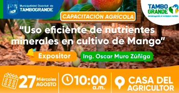 Capacitación presencial "Uso Eficiente de Nutrientes Minerales en Cultivo de Mango"