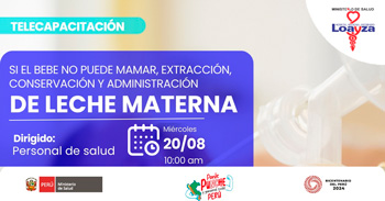 Capacitación online Si el bebe no puede mamar, extracción, conservación y administración de leche materna