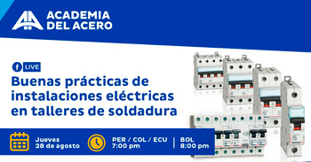  Capacitación online gratis "Buenas prácticas de instalaciones eléctricas en talleres de soldadura" 