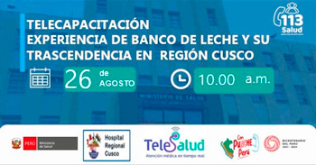 Capacitación online gratis "Experiencia de banco de leche y su trascendencia en región cusco"