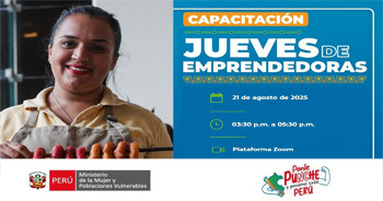 Capacitación online gratis "Jueves de Emprendedoras" del MIMP