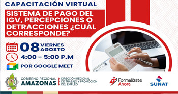 Capacitación online gratis "Sistema de pago del IGV, percepciones o detracciones ¿Cuál corresponde?" 