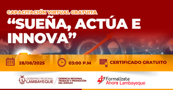 Capacitación online gratis "Suena, actúa e innova" de la GRTPE Lambayeque