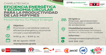Charla presencial "Eficiencia Energética y Economía Circular para la productividad de las MIPYMES"  