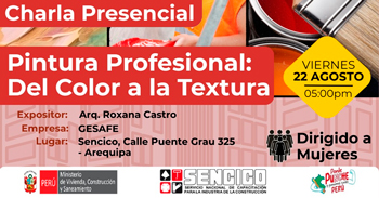 Charla presencial sobre "Pintura profesional: del color a la textura" del SENCICO