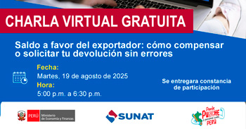 Charla online gratis "Saldo a favor del exportador: cómo compensar o solicitar tu devolución sin errores"