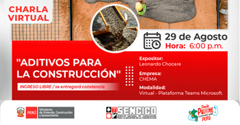 Charla online gratis sobre "Aditivos para la construcción" del SENCICO