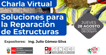  Charla online gratis sobre "Soluciones para la Reparación de Estructuras" del SENCICO