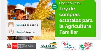 Charla online "Ley de compras estatales para la Agricultura Familiar" de Agro Rural
