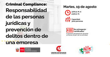 Conferencia Criminal Compliance: Responsabilidad de las personas jurídicas y prevención de delitos dentro de una empresa
