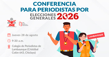 Conferencia presencial para Periodistas por Elecciones Generales 2026 de la JNE
