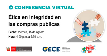  Conferencia online gratis "⁠⁠Ética en integridad en las compras pública" del OECE