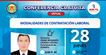 Conferencia online gratis "Modalidades de contratación laboral" del Colegio de Contadores de Junín