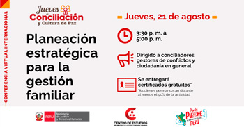 Conferencia online "Planeación estratégica para la gestión familiar" del MINJUSDH
