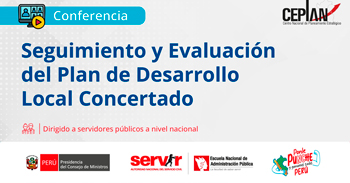 Conferencia online "Seguimiento y evaluación del Plan de desarrollo local concertado" del Servir Perú