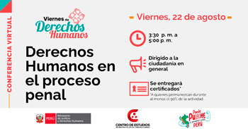 Conferencia online " Viernes de Derechos Humanos: Derechos Humanos en el proceso penal"del MINJUSDH