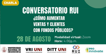 Conversatorio online "¿Cómo aumentar ventas y clientes con fondos públicos?"  