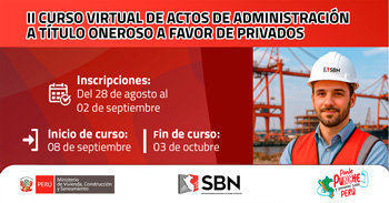 Curso online gratis certificado: Actos de Administración a Título Oneroso a favor de Privados (SBN)