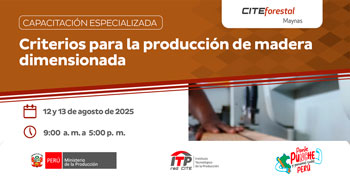 Curso presencial "Criterios para la producción de madera dimensionada" del CITEforestal Maynas