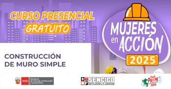 Curso presencial gratis "Construcción de muro simple" del Sencico 