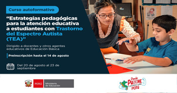 Curso online Estrategias pedagógicas para la atención educativa a estudiantes con trastorno del espectro autista (TEA)