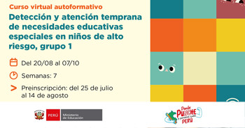 Curso online gratis Detección y atención temprana de necesidades educativas especiales en niñas y niños de alto riesgo