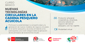  Curso online gratis "Nuevas Tecnologías Circulares en la Cadena Pesquero - Acuícola" CITEpesquero Ilo