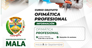 Curso online gratis "Ofimática profesional" de la Municipalidad de Mala