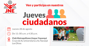 Evento presencial "Jueves ciudadanos" del JNE
