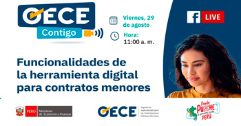  Evento online gratis "Funcionalidades de la herramienta digital para contratos menores" del OECE