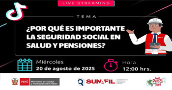 Evento online gratis "¿Por qué es importante la seguridad social en salud y pensiones?"  de la SUNAFIL