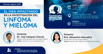 Seminario presencial "Investigación del linfoma y el mieloma" del INEN