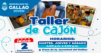  Taller presencial gratis de "Cajón" de la Municipalidad del Callao