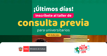 Taller presencial gratis "Consulta previa"  del Ministerio de Cultura