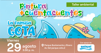 Taller presencial gratis "Pintura + Cuentacuentos: La familia gota" de la Municipalidad de San Isidro