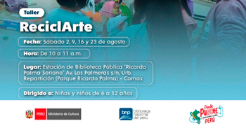 Taller presencial gratis "ReciclArte" de la Biblioteca Nacional del Perú - BNP