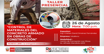 Taller presencial sobre "Control de materiales del concreto armado en obras de construcción" del SENCICO