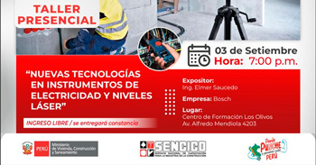  Taller presencial sobre "Nuevas Tecnologías en Instrumentos de Electricidad y Niveles Láser" del SENCICO