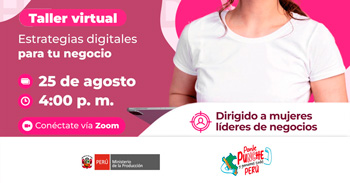 Taller online gratis "Estrategias digitales para tu negocio" de PRODUCE