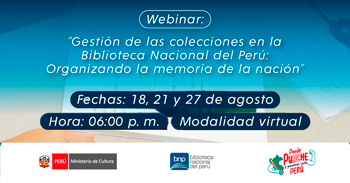 Webinar online gratis "Organizando la memoria de la nación" de la BNP