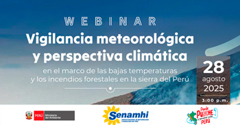  Webinar online "Vigilancia meteorológica y clima ante bajas temperaturas e incendios en la sierra del Perú" 