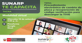 Capacitación "Procedimiento electrónico de cambio de placa y recuperación de código verificación..."  