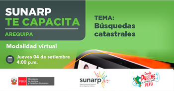 Capacitación online gratis "Búsquedas catastrales" de la SUNARP