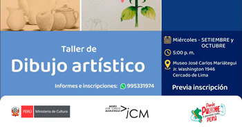 Taller presencial "Dibujo artístico"  del Museo José Carlos Mariátegui