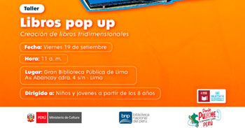 Taller presencial gratis "Libros pop up: Creación de libros tridimensionales" de la BNP