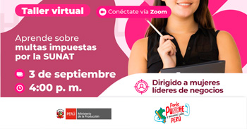 Taller online gratis "Aprende cómo evitar sanciones en tu negocio" de PRODUCE