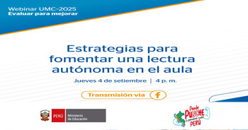 Webinar online "Estrategias para fomentar una lectura autónoma en el aula" de MINEDU